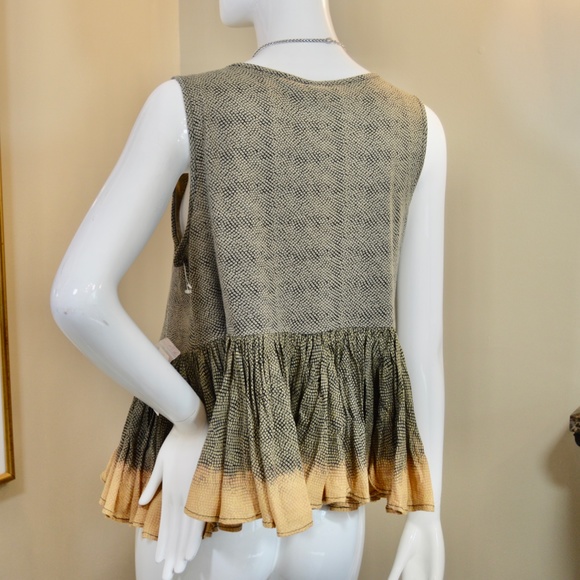 🆕🏷️  Anthropologie Suva Swing Tank Beaded Peplum Top Size M - Picture 14 of 14
